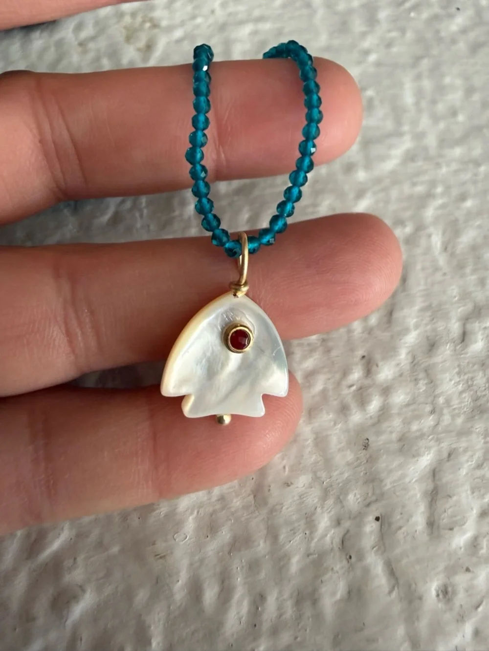 Mother-of-Pearl Fish Necklace